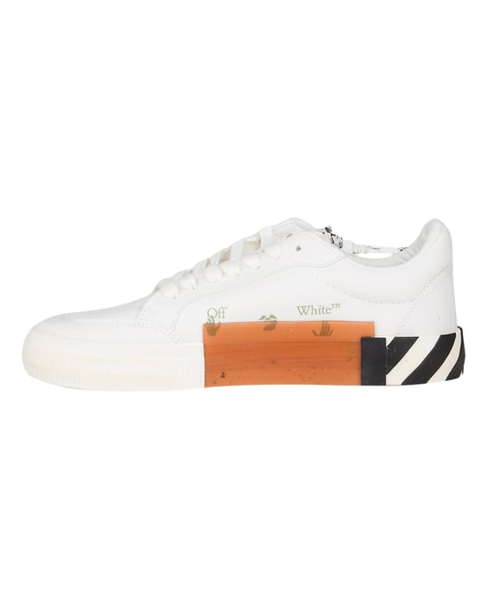 Off-White Low Vulcanized Eco Canvas Sneakers - Weiß Marineblau - Image 3