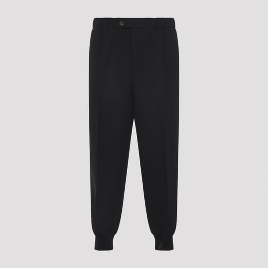 Schwarze Virgin-Woll-Trackpants - Image 1