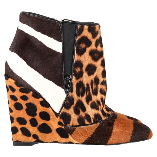 Dior Delta Tierdruck Wedge Stiefeletten aus braunem Ponyhaar - Image 1