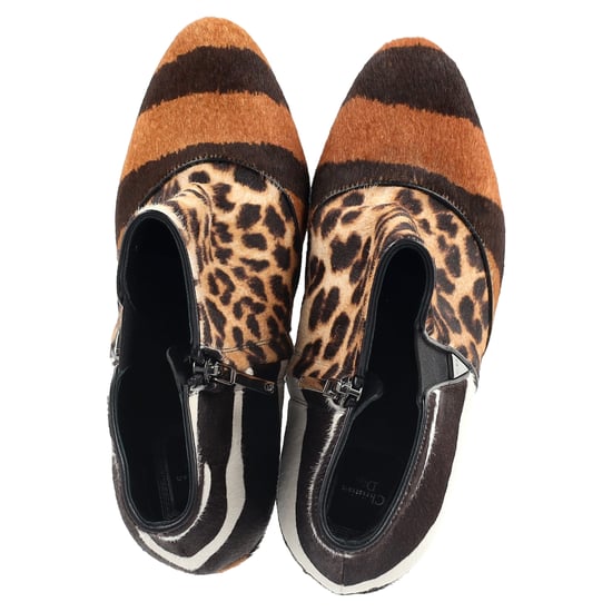 Dior Delta Tierdruck Wedge Stiefeletten aus braunem Ponyhaar - Image 3