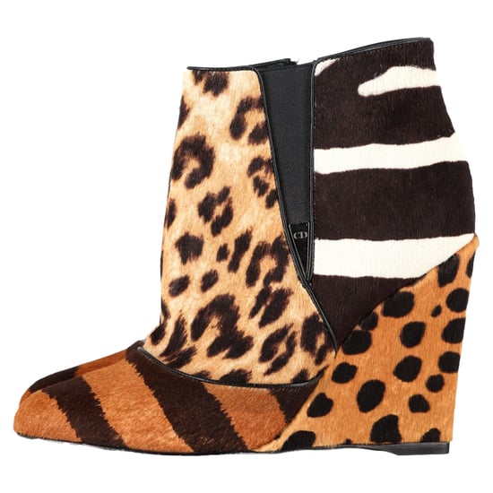 Dior Delta Tierdruck Wedge Stiefeletten aus braunem Ponyhaar - Image 4