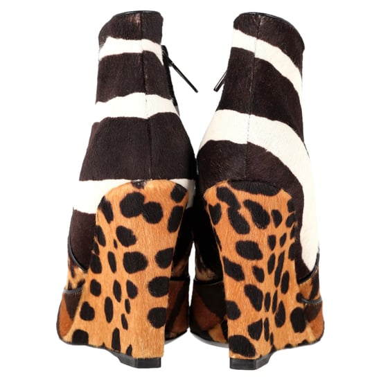 Dior Delta Tierdruck Wedge Stiefeletten aus braunem Ponyhaar - Image 5