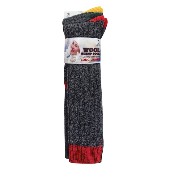 Sock Snob 3 Paar extra lange warme Wollsocken für Damen - Mehrfarbig - Image 2