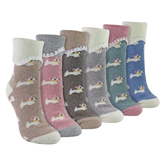 6 Paar Damen Dicke Warme Wollsocken fürs Bett - Image 1