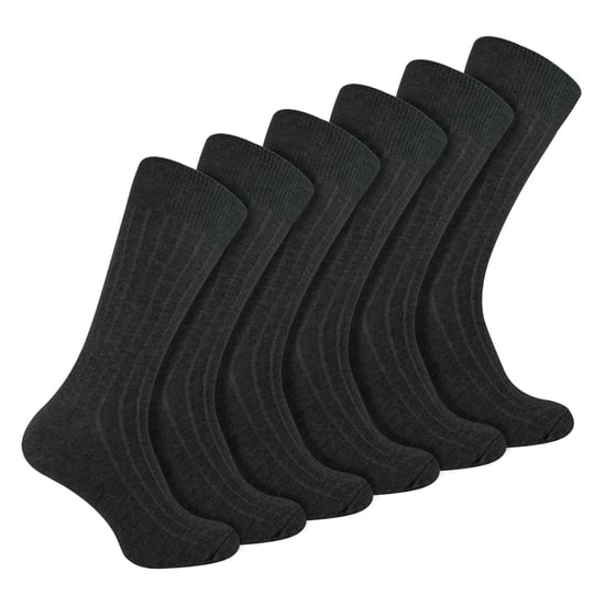 6 Paare Herren Einfache Baumwollreiche Gerippte Socke - Image 1
