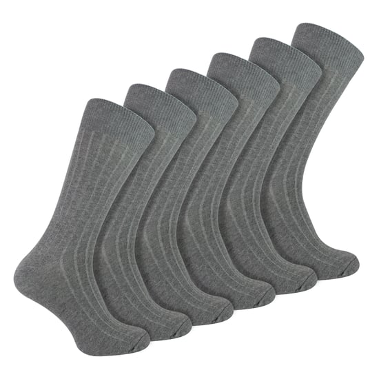 6 Paar Herren Einfarbige Baumwoll-Rippstrumpf-Socken - Image 1