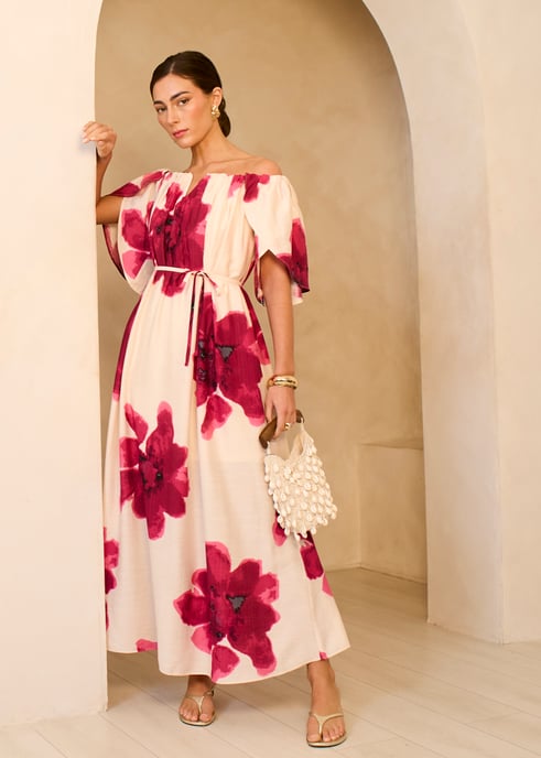 Rosa Bardot Trapez Maxikleid - Image 3