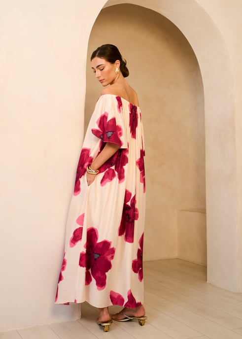 Rosa Bardot Trapez Maxikleid - Image 4