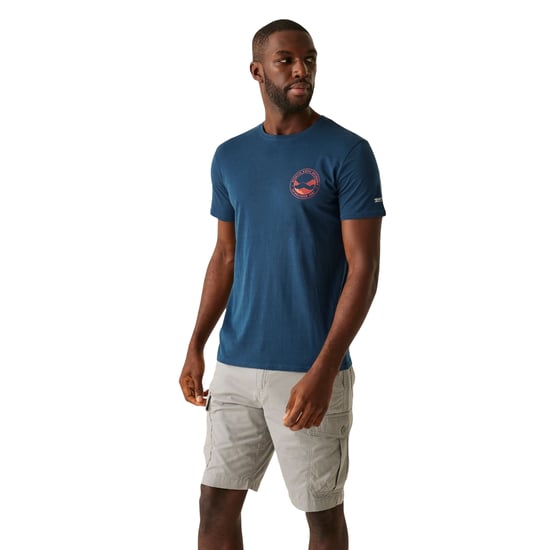 Regatta - "Breezed V" T-Shirt Rückseitiger Aufdruck für Herren (Dunkel-Jeansblau) - Image 4