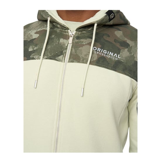 Crosshatch - "Branton" Hoodie mit durchgehendem Reißverschluss für Herren (Helles Oliv) - Image 3