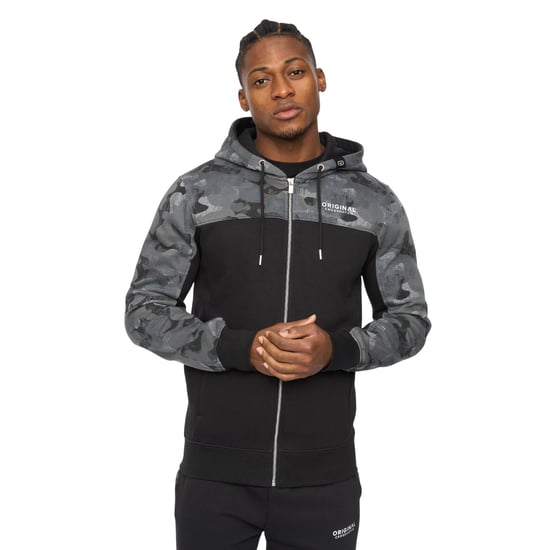 Crosshatch - "Branton" Hoodie mit durchgehendem Reißverschluss für Herren (Schwarz) - Image 1
