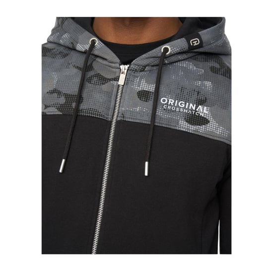 Crosshatch - "Branton" Hoodie mit durchgehendem Reißverschluss für Herren (Schwarz) - Image 3