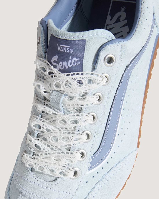 Vans Super Lowpro Wildleder Damen Blaue Sneaker - Image 5