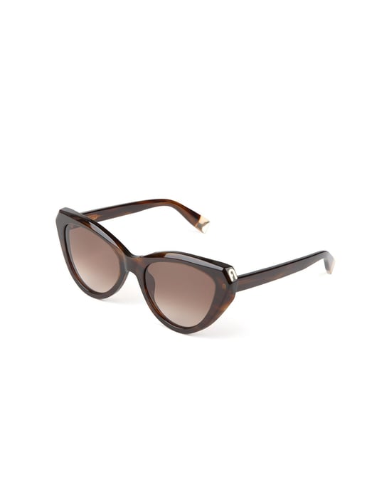 Furla Sonnenbrille Glänzend Braun Gestreift Havana - Image 1