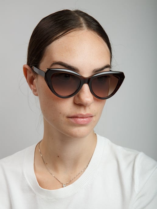 Furla Sonnenbrille Glänzend Braun Gestreift Havana - Image 4