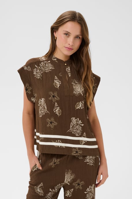 Kurzarm-Bluse RosashellSZ Kurzarm-Bluse Lockere Passform - Image 2