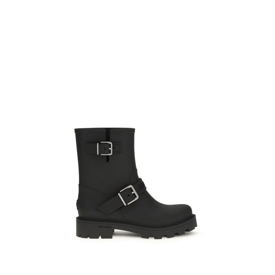 Jimmy Choo Schwarze Polyurethan Regenstiefel - Image 1