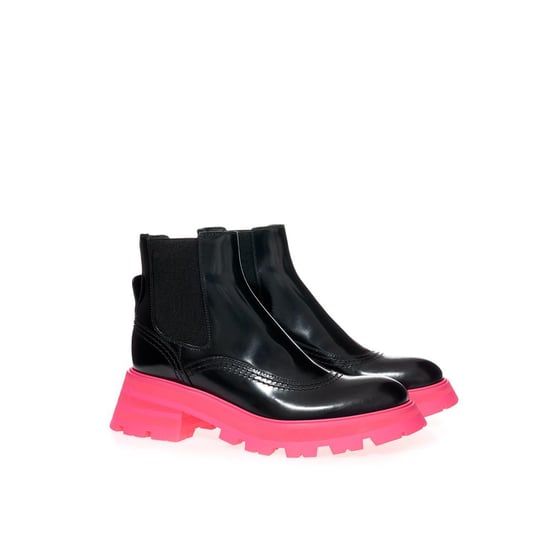 Alexander McQueen Schwarze Leder Chelsea Stiefel - Image 3