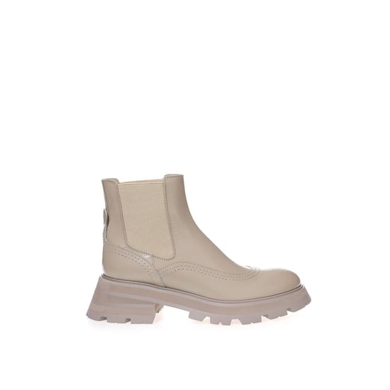 Alexander McQueen Beige Leder Chelsea Boots - Image 1