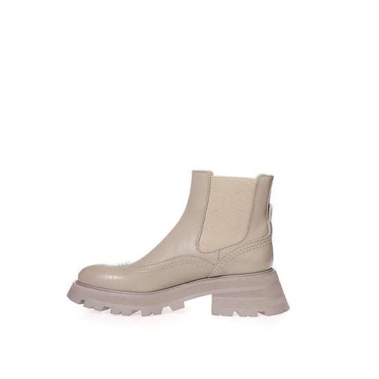 Alexander McQueen Beige Leder Chelsea Boots - Image 2