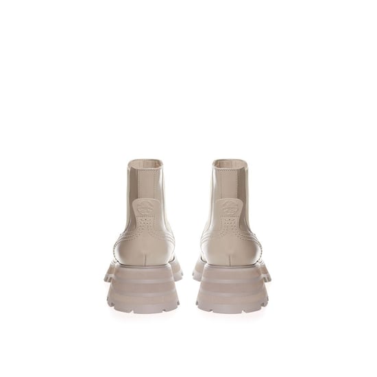 Alexander McQueen Beige Leder Chelsea Boots - Image 4