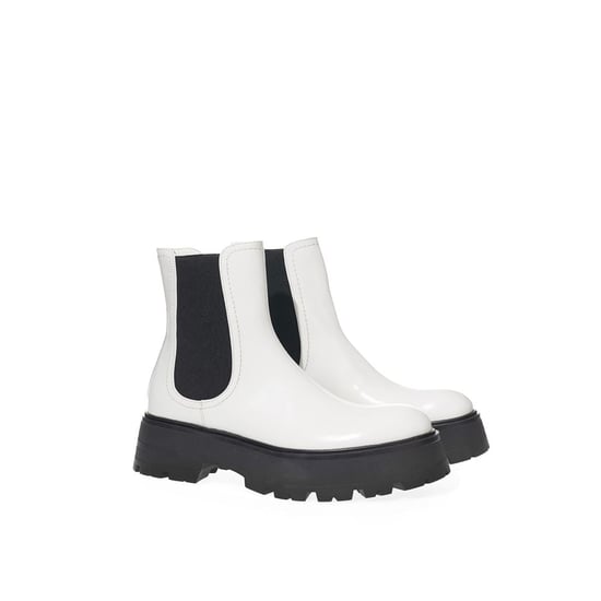 Alexander McQueen Schwarz-Weiße Leder Chelsea-Stiefel - Image 4