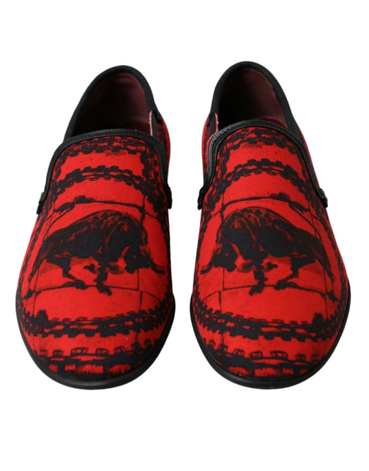 Dolce & Gabbana Rote Schwarze Torero Slipper Herren Schuhe - Image 2