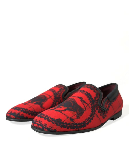 Dolce & Gabbana Rote Schwarze Torero Slipper Herren Schuhe - Image 3