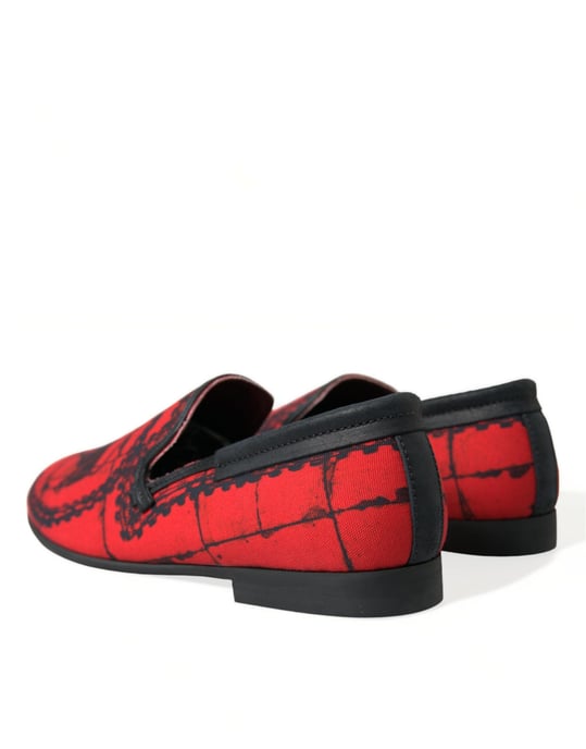 Dolce & Gabbana Rote Schwarze Torero Slipper Herren Schuhe - Image 4