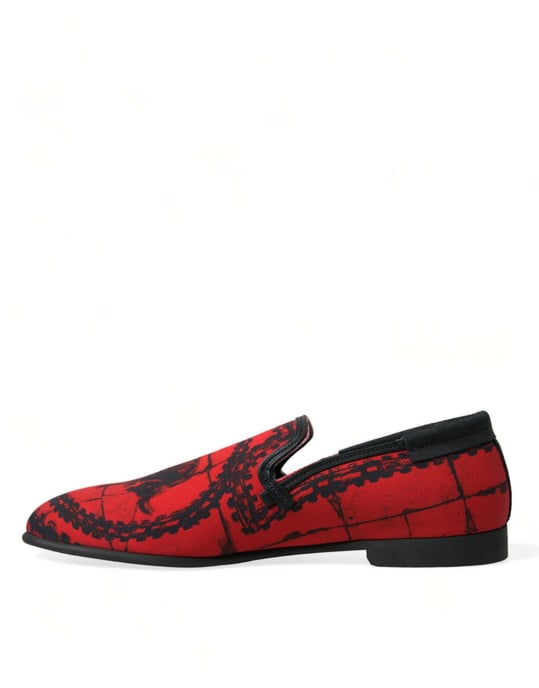 Dolce & Gabbana Rote Schwarze Torero Slipper Herren Schuhe - Image 5