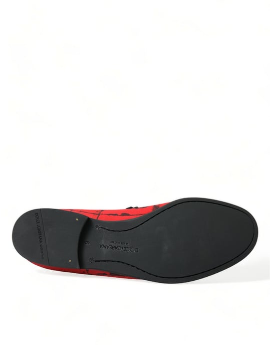 Dolce & Gabbana Rote Schwarze Torero Slipper Herren Schuhe - Image 6