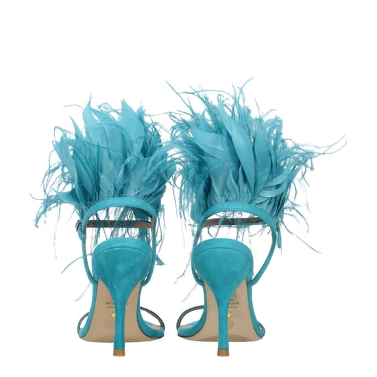 Stuart Weitzman Grüne Leder Stiletto-Absatzsandalen - Image 5