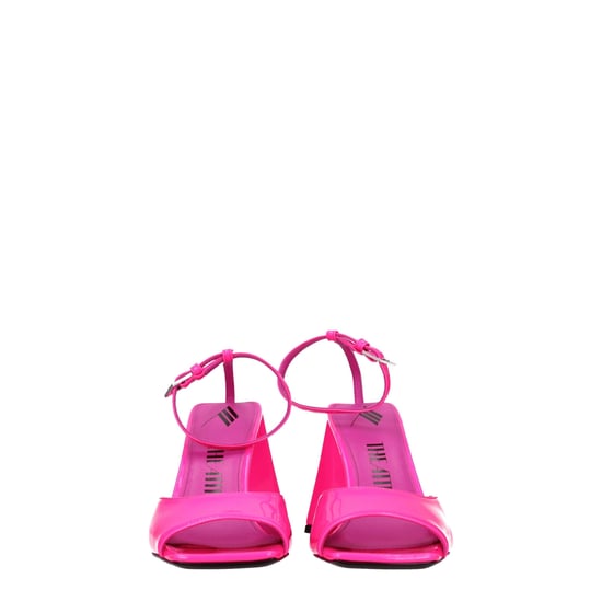 Die Attico Pinke Leder-Stiletto-Heelsandaletten - Image 3