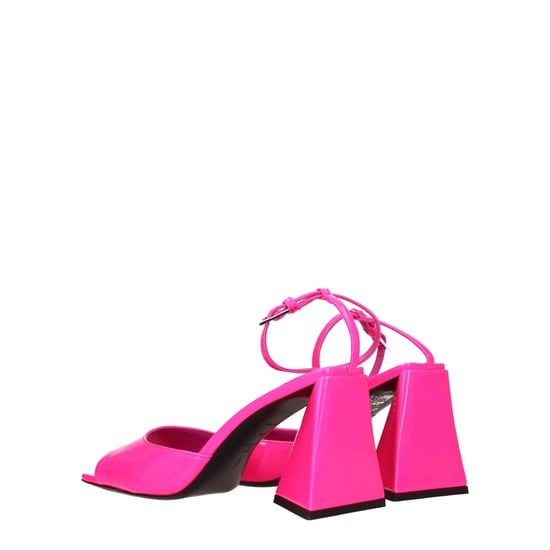 Die Attico Pinke Leder-Stiletto-Heelsandaletten - Image 4
