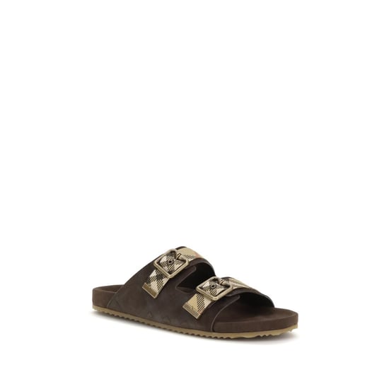 Burberry Braune Kalbsleder Bos Taurus Flache Sandalen - Image 2