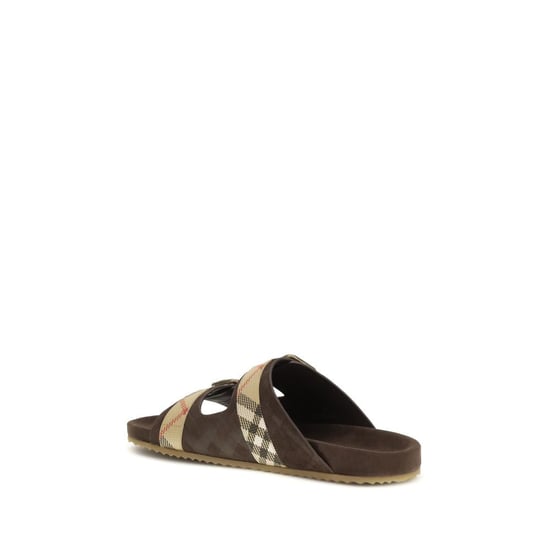 Burberry Braune Kalbsleder Bos Taurus Flache Sandalen - Image 3