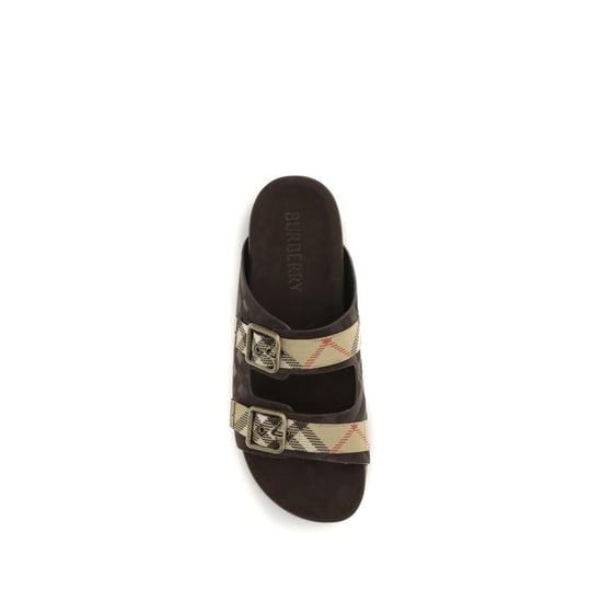 Burberry Braune Kalbsleder Bos Taurus Flache Sandalen - Image 4