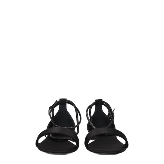 Max Mara Schwarze Satin-Flachsandalen - Image 3