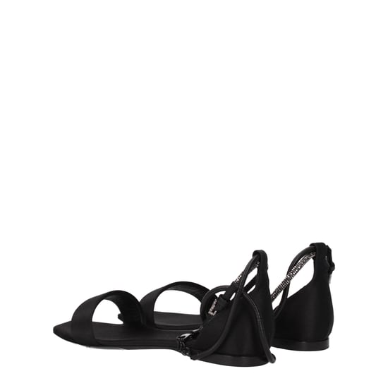 Max Mara Schwarze Satin-Flachsandalen - Image 4