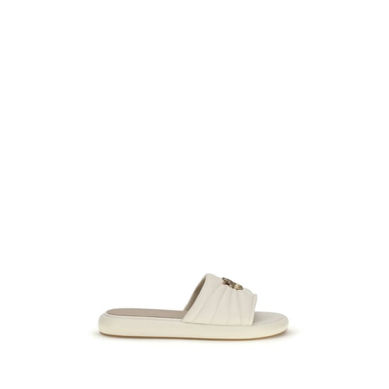 PINKO Beige Kalbleder Bos Taurus Flachsandalen - Image 1