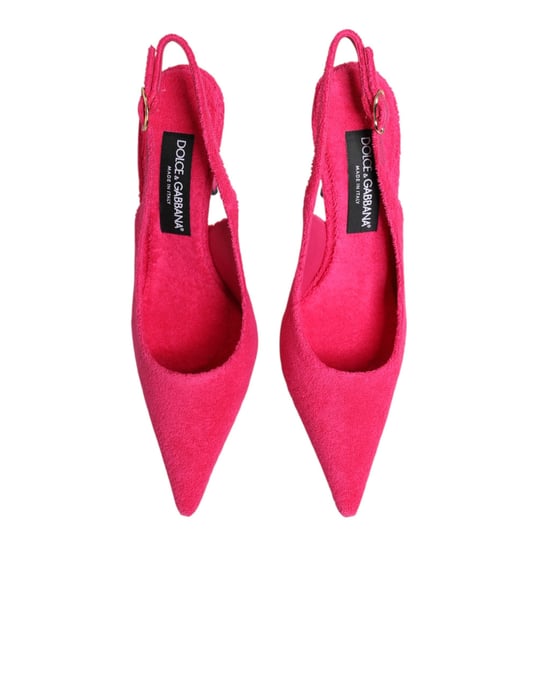 Dolce & Gabbana Rosa Wildleder High Heels Slingback Schuhe - Image 4