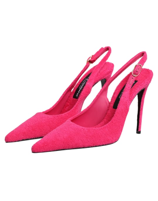 Dolce & Gabbana Rosa Wildleder High Heels Slingback Schuhe - Image 5