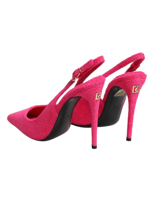 Dolce & Gabbana Rosa Wildleder High Heels Slingback Schuhe - Image 6