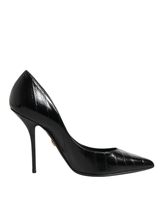 Dolce & Gabbana schwarze Leder-Stiletto-Absätze Pumps Schuhe - Image 1