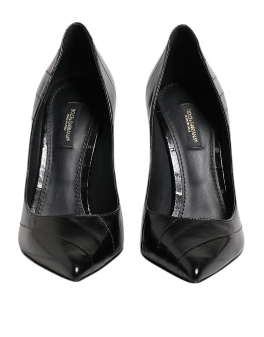 Dolce & Gabbana schwarze Leder-Stiletto-Absätze Pumps Schuhe - Image 2