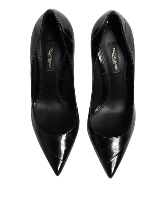Dolce & Gabbana schwarze Leder-Stiletto-Absätze Pumps Schuhe - Image 3