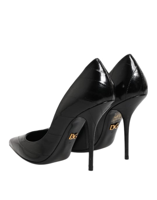 Dolce & Gabbana schwarze Leder-Stiletto-Absätze Pumps Schuhe - Image 5
