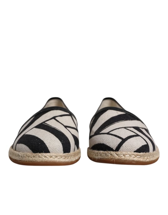 Dolce & Gabbana Schwarz-Weiß Gestreifte Slip-On Espadrilleschuhe - Image 2