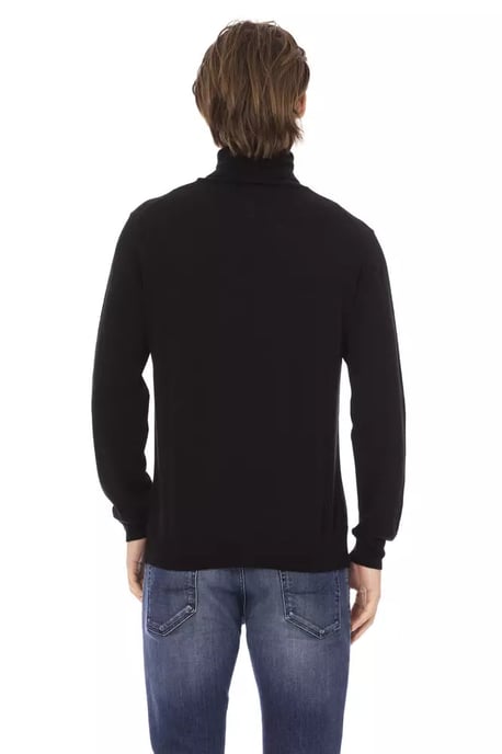 Baldinini Trend Schwarzer Stoff Herren Pullover Rollkragen - Image 3