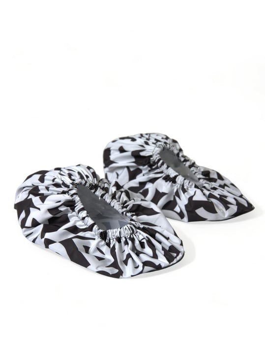 Dolce & Gabbana Weiße Logo-Print Nylon Slip-On Ballerinas Schuhe - Image 3